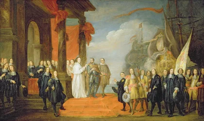 Carlo V (1500-58) lascia la città di Dort